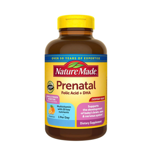 Vitamin mẹ bầu Nature Made Prenatal Folic Acid + DHA 